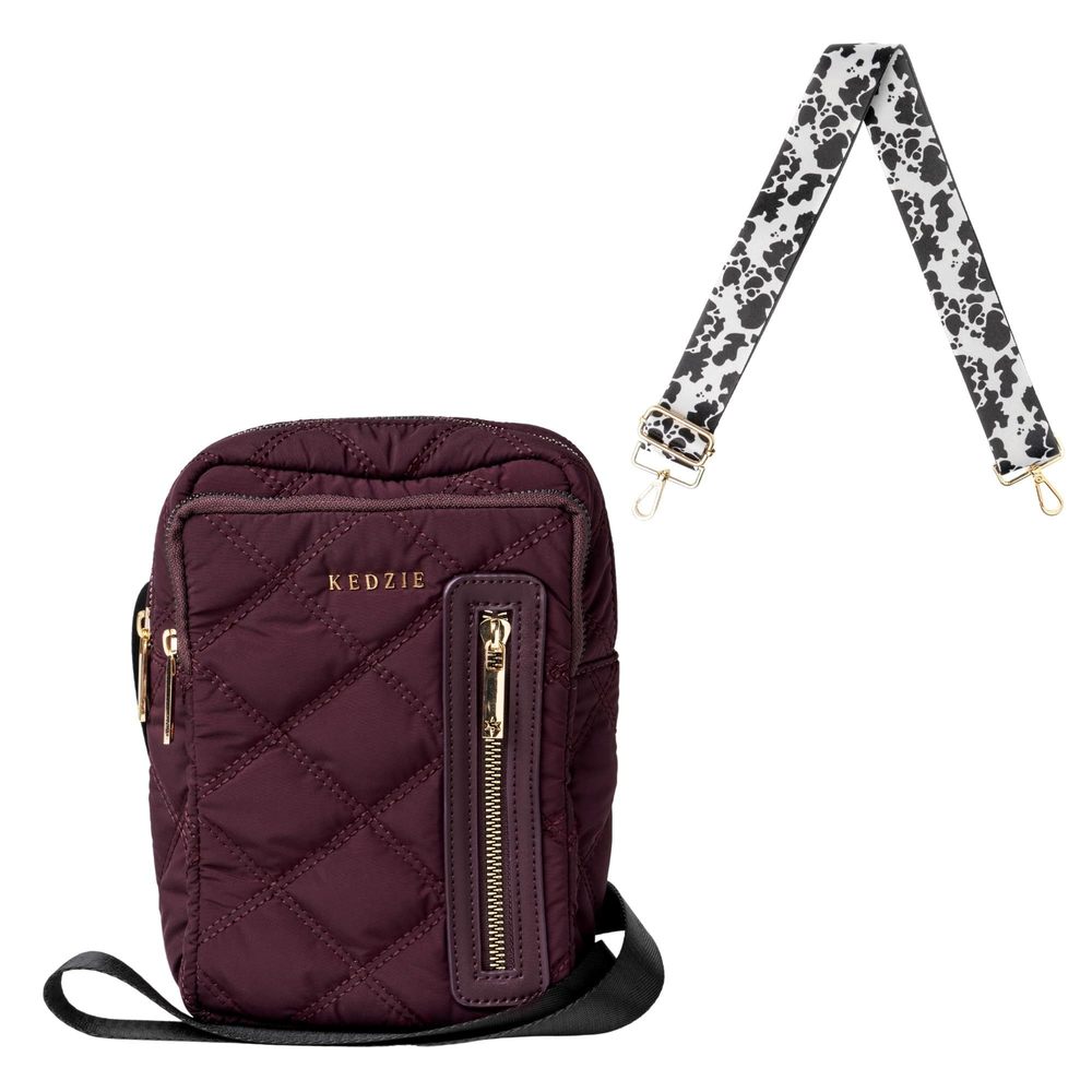Cloud 9 Quilted Puffer Convertible Sling Bag (Mulberry) & Interchangeable😉